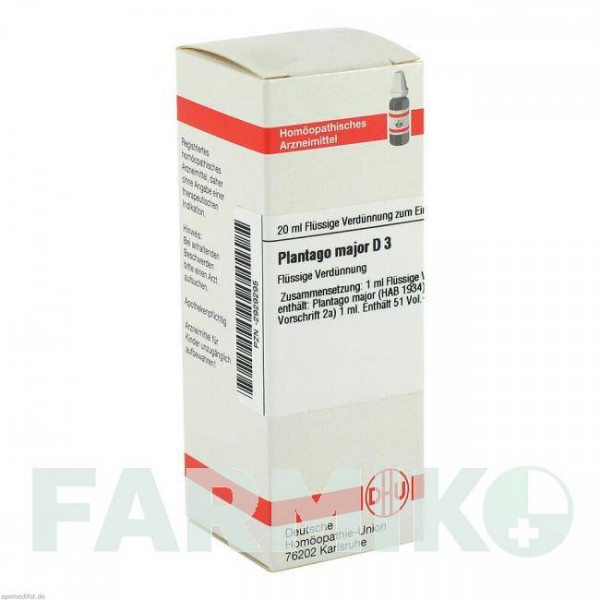 ПЛАНТАГО МАЙОР (PLANTAGO MAJOR) D 3 раствор 20 мл - Гомеопатия DHU