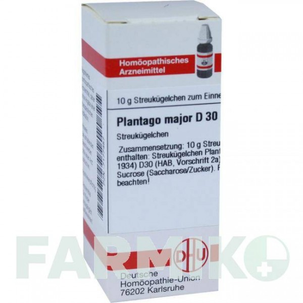 ПЛАНТАГО МАЙОР (PLANTAGO MAJOR) D 30 глобули 10 г - Гомеопатия DHU
