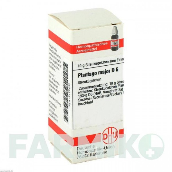 ПЛАНТАГО МАЙОР (PLANTAGO MAJOR) D 6 глобули 10 г - Гомеопатия DHU