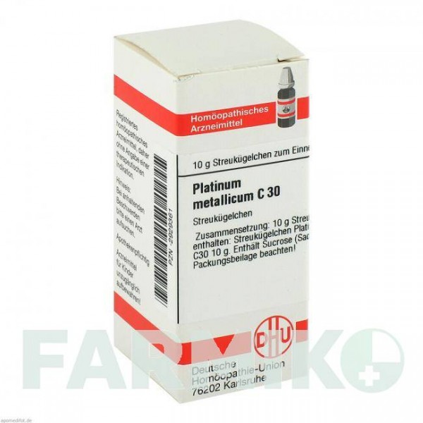 ПЛАТИНУМ МЕТАЛІКУМ (PLATINUM METALLICUM) C 30 глобули 10 г - Гомеопатія DHU