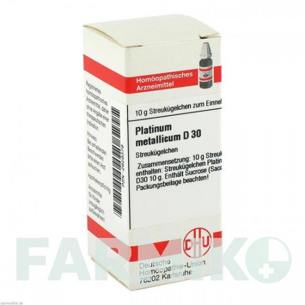 ПЛАТИНУМ МЕТАЛЛИКУМ (PLATINUM METALLICUM) D 30 глобули 10 г - Гомеопатия DHU