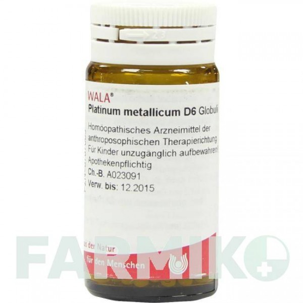 ПЛАТИНУМ МЕТАЛІКУМ (PLATINUM METALLICUM) D 6 глобули 20 г - Гомеопатія WALA HEILMITTEL