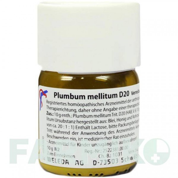 ПЛЮМБУМ МЕЛЛИТУМ (PLUMBUM MELLITUM) D 20 тритурация 50 г - Гомеопатия WELEDA