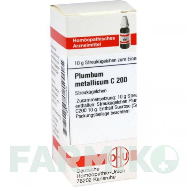 ПЛЮМБУМ МЕТАЛІКУМ (PLUMBUM METALLICUM) C 200 глобули 10 г - Гомеопатія DHU