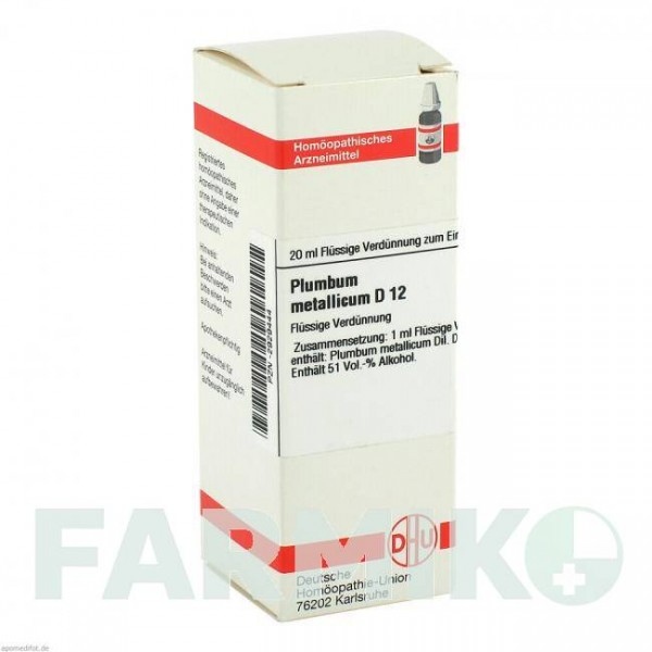 ПЛЮМБУМ МЕТАЛЛИКУМ (PLUMBUM METALLICUM) D 12 раствор 20 мл - Гомеопатия DHU