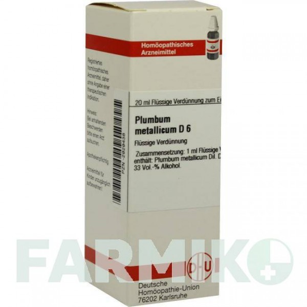 ПЛЮМБУМ МЕТАЛІКУМ (PLUMBUM METALLICUM) D 6 розчин 20 мл - Гомеопатія DHU