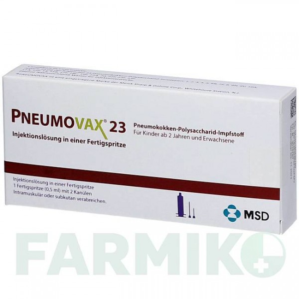 ПНЕВМОВАКС (PNEUMOVAX) раствор 0,5 мл - Пневмококковый антиген ORIFARM