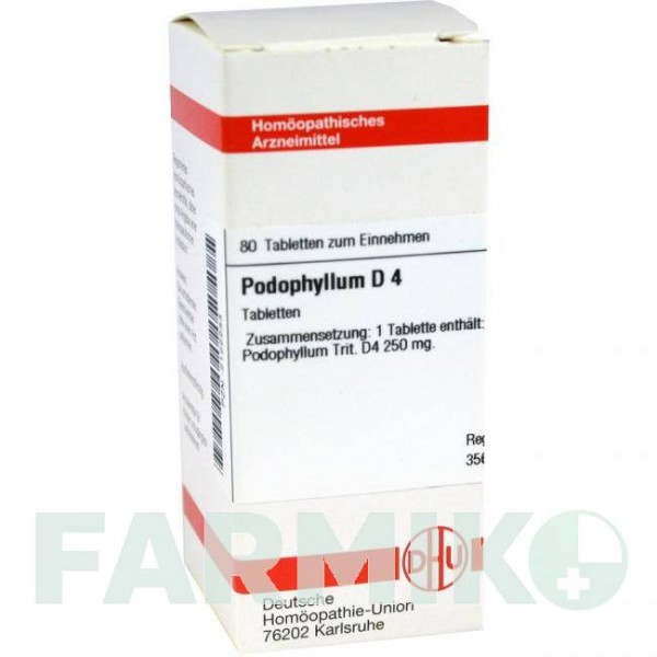 ПОДОФИЛЛУМ (PODOPHYLLUM) D 4 таблетки 80 шт - Гомеопатия DHU
