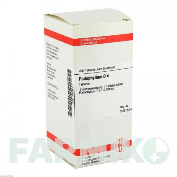 ПОДОФИЛЛУМ (PODOPHYLLUM) D 4 таблетки 200 шт - Гомеопатия DHU
