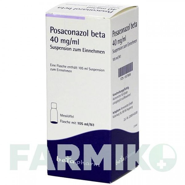 ПОСАКОНАЗОЛ (POSACONAZOL) 40 мг/мл суспензія 105 мл - Позаконазол BETAPHARM