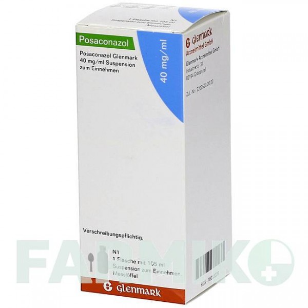 ПОСАКОНАЗОЛ (POSACONAZOL) 40 мг/мл суспензія 105 мл - Позаконазол GLENMARK