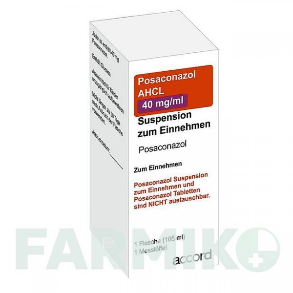 ПОЗАКОНАЗОЛ АГХЛ (POSACONAZOL AHCL) 40 мг/мл суспензія 105 мл - Позаконазол ACCORD HEALTHCARE
