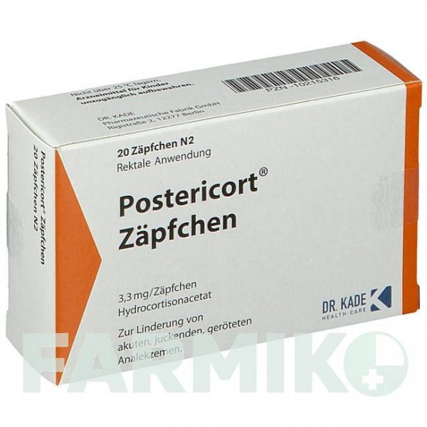 ПОСТЕРИКОРТ (POSTERICORT) суппозитории 20 шт - Гидрокортизон DR.KADE