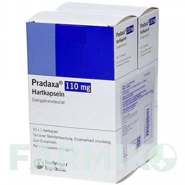 ПРАДАКСА (PRADAXA) 110 мг капсулы 100 шт - Дабигатран этексилат AXICORP PHARMA