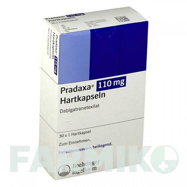 ПРАДАКСА (PRADAXA) 110 мг капсулы 30 шт - Дабигатран этексилат BOEHRINGER INGELHEIM