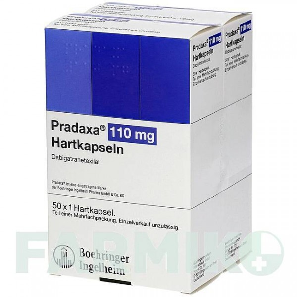 ПРАДАКСА (PRADAXA) 110 мг капсулы 100 шт - Дабигатран этексилат EMRA-MED