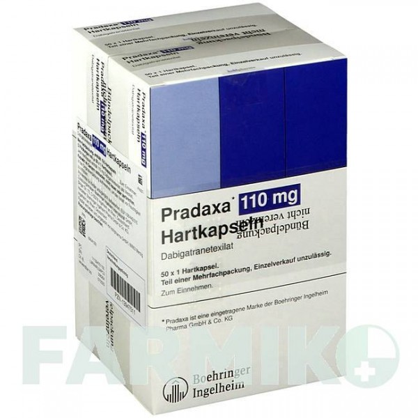 ПРАДАКСА (PRADAXA) 110 мг капсулы 100 шт - Дабигатран этексилат KOHLPHARMA