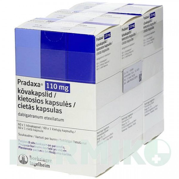 ПРАДАКСА (PRADAXA) 110 мг капсулы 180 шт - Дабигатран этексилат MEDICOPHARM