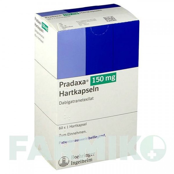 ПРАДАКСА (PRADAXA) 150 мг капсулы 60 шт - Дабигатран этексилат BOEHRINGER INGELHEIM