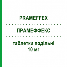 ПРАМЕФФЕКС (PRAMEFFEX) 10 мг таблетки подільні 28 шт - Есциталопрам NEURAXPHARM
