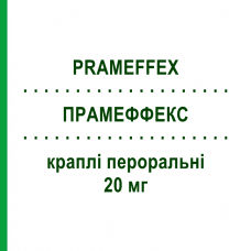 ПРАМЕФФЕКС (PRAMEFFEX) 20 мг краплі пероральні 15 мл - Есциталопрам NEURAXPHARM