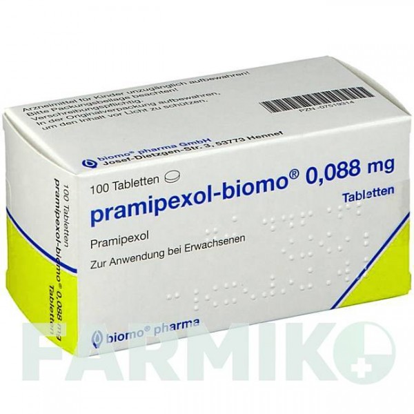 ПРАМИПЕКСОЛ (PRAMIPEXOL) 0,088 мг таблетки 100 шт - Прамипексол BIOMO PHARMA