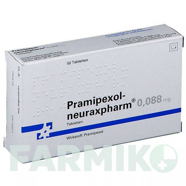 ПРАМІПЕКСОЛ (PRAMIPEXOL) 0,088 мг таблетки 50 шт - Праміпексол NEURAXPHARM