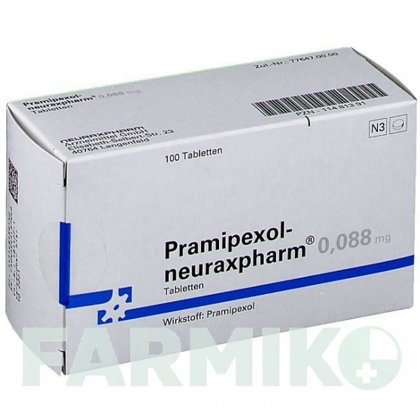 ПРАМІПЕКСОЛ (PRAMIPEXOL) 0,088 мг таблетки 100 шт - Праміпексол NEURAXPHARM