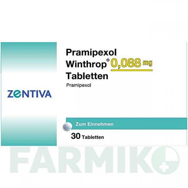 ПРАМІПЕКСОЛ (PRAMIPEXOL) 0,088 мг таблетки 100 шт - Праміпексол ZENTIVA