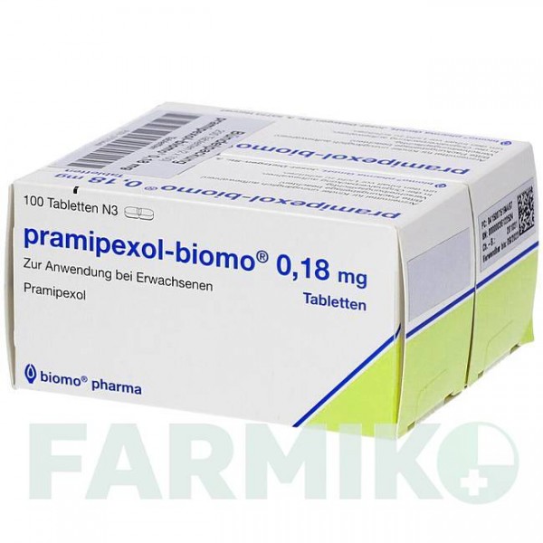 ПРАМІПЕКСОЛ (PRAMIPEXOL) 0,18 мг таблетки 200 шт - Праміпексол BIOMO PHARMA