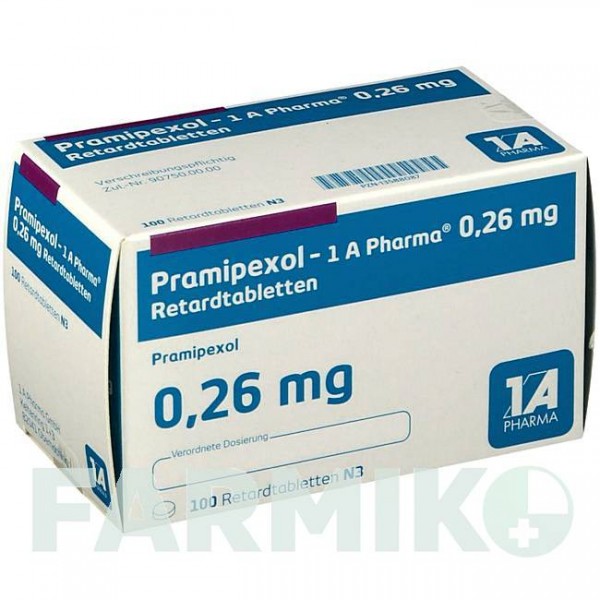 ПРАМІПЕКСОЛ (PRAMIPEXOL) 0,26 мг таблетки 100 шт - Праміпексол 1 A PHARMA