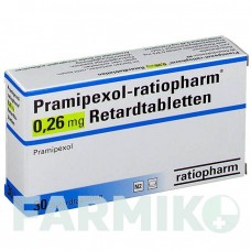 ПРАМІПЕКСОЛ (PRAMIPEXOL) 0,26 мг таблетки 100 шт - Праміпексол RATIOPHARM
