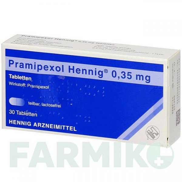 ПРАМІПЕКСОЛ (PRAMIPEXOL) 0,35 мг таблетки 30 шт - Праміпексол HENNIG