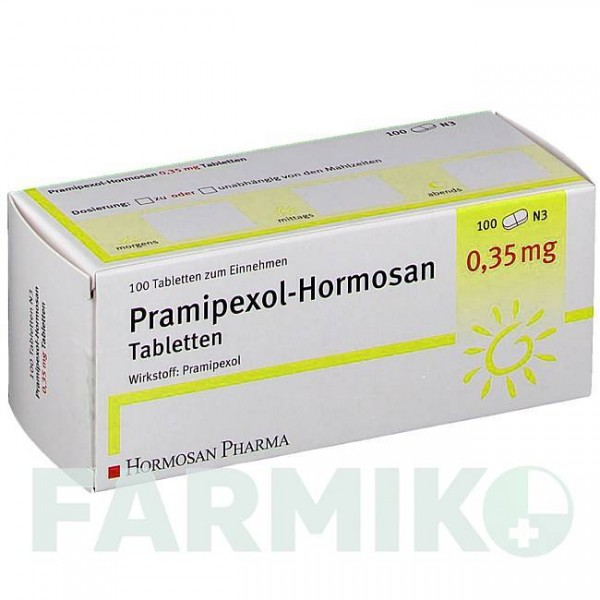 ПРАМІПЕКСОЛ (PRAMIPEXOL) 0,35 мг таблетки 100 шт - Праміпексол HORMOSAN PHARMA