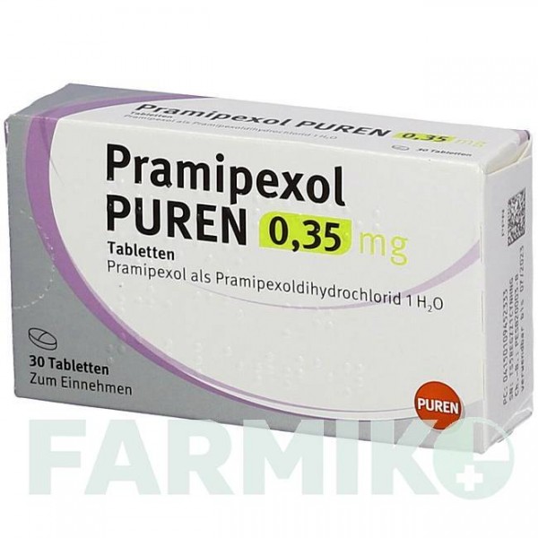 ПРАМИПЕКСОЛ (PRAMIPEXOL) 0,35 мг таблетки 30 шт - Прамипексол PUREN PHARMA