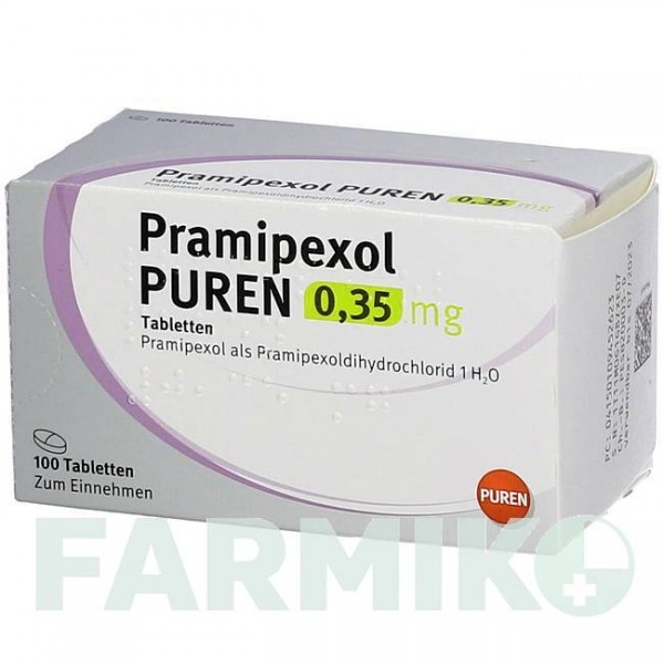 ПРАМИПЕКСОЛ (PRAMIPEXOL) 0,35 мг таблетки 100 шт - Прамипексол PUREN PHARMA
