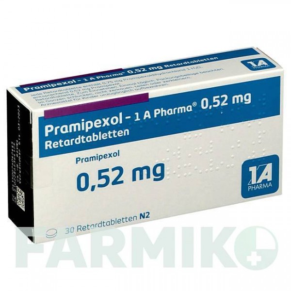 ПРАМІПЕКСОЛ (PRAMIPEXOL) 0,52 мг таблетки 30 шт - Праміпексол 1 A PHARMA