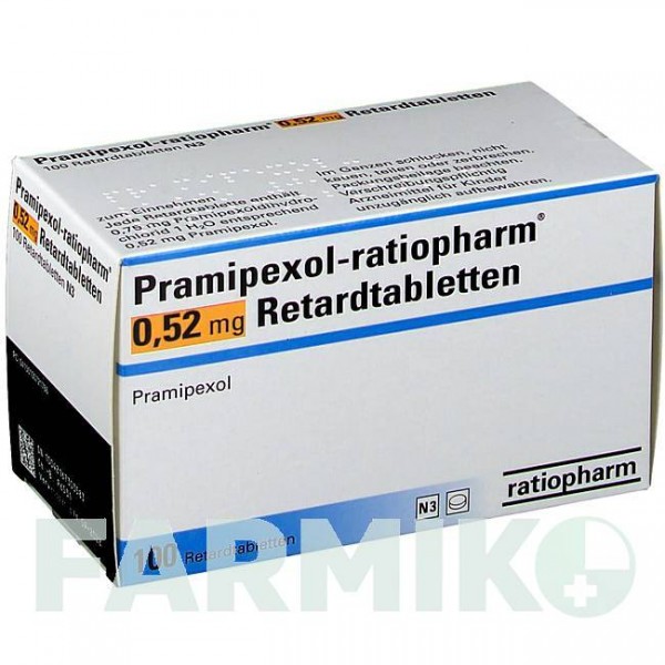 ПРАМІПЕКСОЛ (PRAMIPEXOL) 0,52 мг таблетки 100 шт - Праміпексол RATIOPHARM