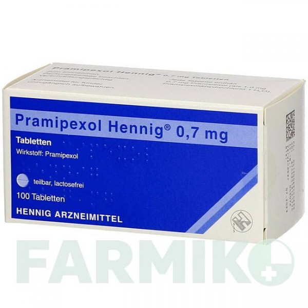ПРАМИПЕКСОЛ (PRAMIPEXOL) 0,7 мг таблетки 100 шт - Прамипексол HENNIG