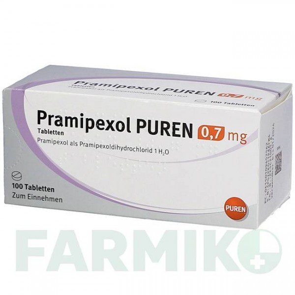 ПРАМИПЕКСОЛ (PRAMIPEXOL) 0,7 мг таблетки 100 шт - Прамипексол PUREN PHARMA