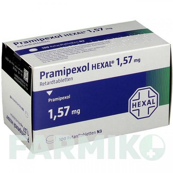 ПРАМІПЕКСОЛ (PRAMIPEXOL) 1,57 мг таблетки 30 шт - Праміпексол HEXAL