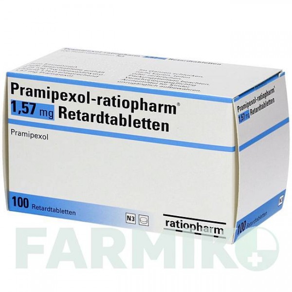 ПРАМІПЕКСОЛ (PRAMIPEXOL) 1,57 мг таблетки 30 шт - Праміпексол RATIOPHARM