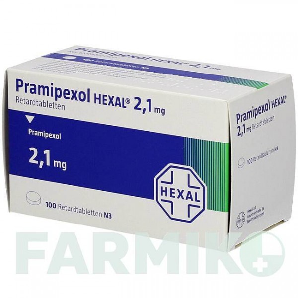 ПРАМІПЕКСОЛ (PRAMIPEXOL) 2,1 мг таблетки 100 шт - Праміпексол HEXAL