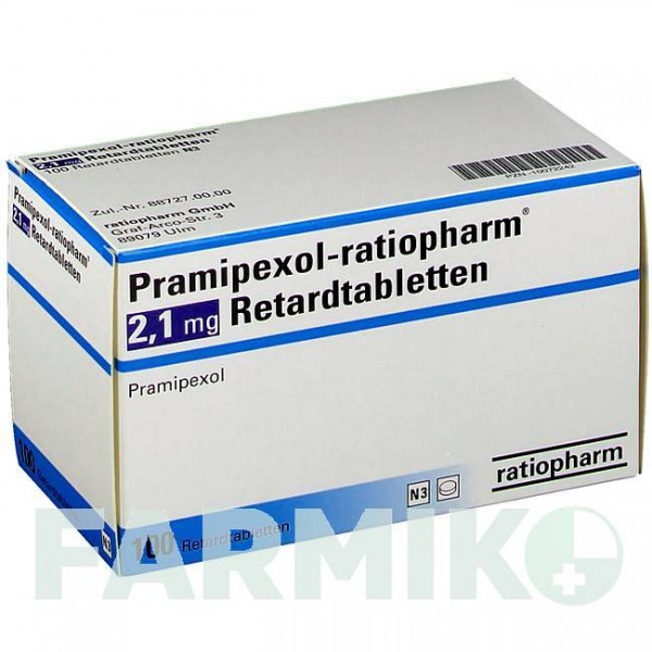ПРАМІПЕКСОЛ (PRAMIPEXOL) 2,10 мг таблетки 100 шт - Праміпексол RATIOPHARM