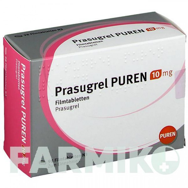 ПРАСУГРЕЛЬ (PRASUGREL) 10 мг таблетки 98 шт - Прасугрел PUREN PHARMA