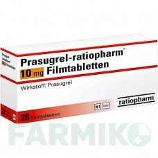 ПРАСУГРЕЛЬ (PRASUGREL) 10 мг таблетки 28 шт - Прасугрел RATIOPHARM