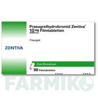 ПРАСУГРЕЛЬ ГІДРОБРОМІД (PRASUGRELHYDROBROMID) 10 мг таблетки 98 шт - Прасугрел ZENTIVA