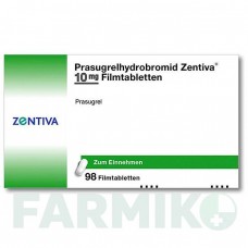ПРАСУГРЕЛЬ ГИДРОБРОМИД (PRASUGRELHYDROBROMID) 10 мг таблетки 98 шт - Прасугрел ZENTIVA