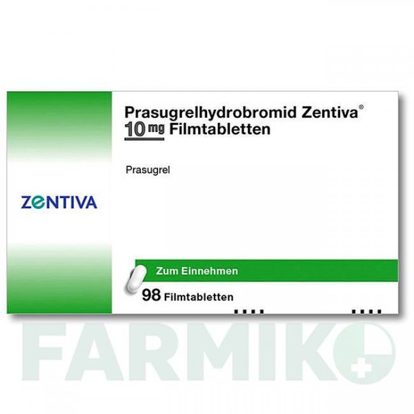 ПРАСУГРЕЛЬ ГИДРОБРОМИД (PRASUGRELHYDROBROMID) 10 мг таблетки 98 шт - Прасугрел ZENTIVA