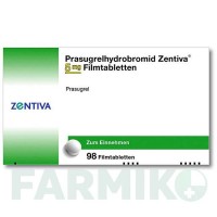 ПРАСУГРЕЛЬ ГІДРОБРОМІД (PRASUGRELHYDROBROMID) 5 мг таблетки 98 шт - Прасугрел ZENTIVA